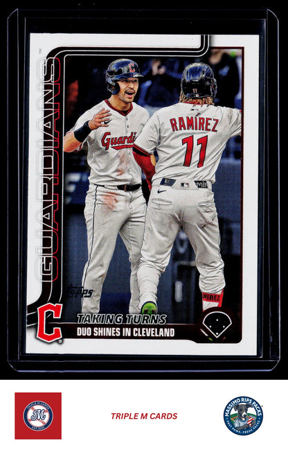 2025 Topps Update #US26 Taking Turns (José Ramírez / Steven Kwan)