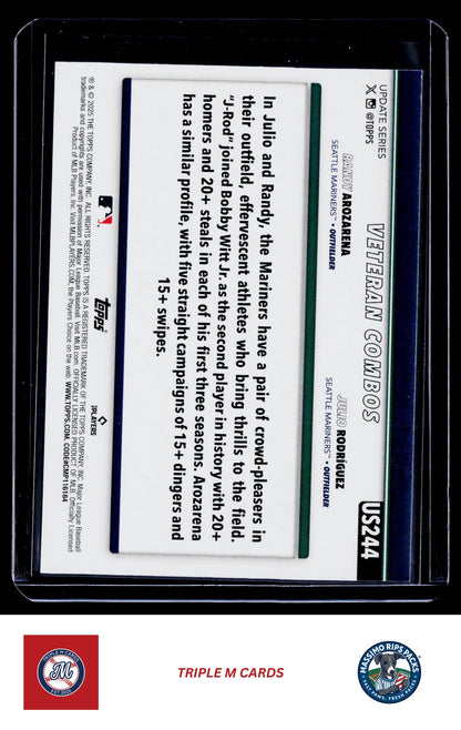 2025 Topps Update #US244 Start The Show (Julio Rodríguez / Randy Arozarena)