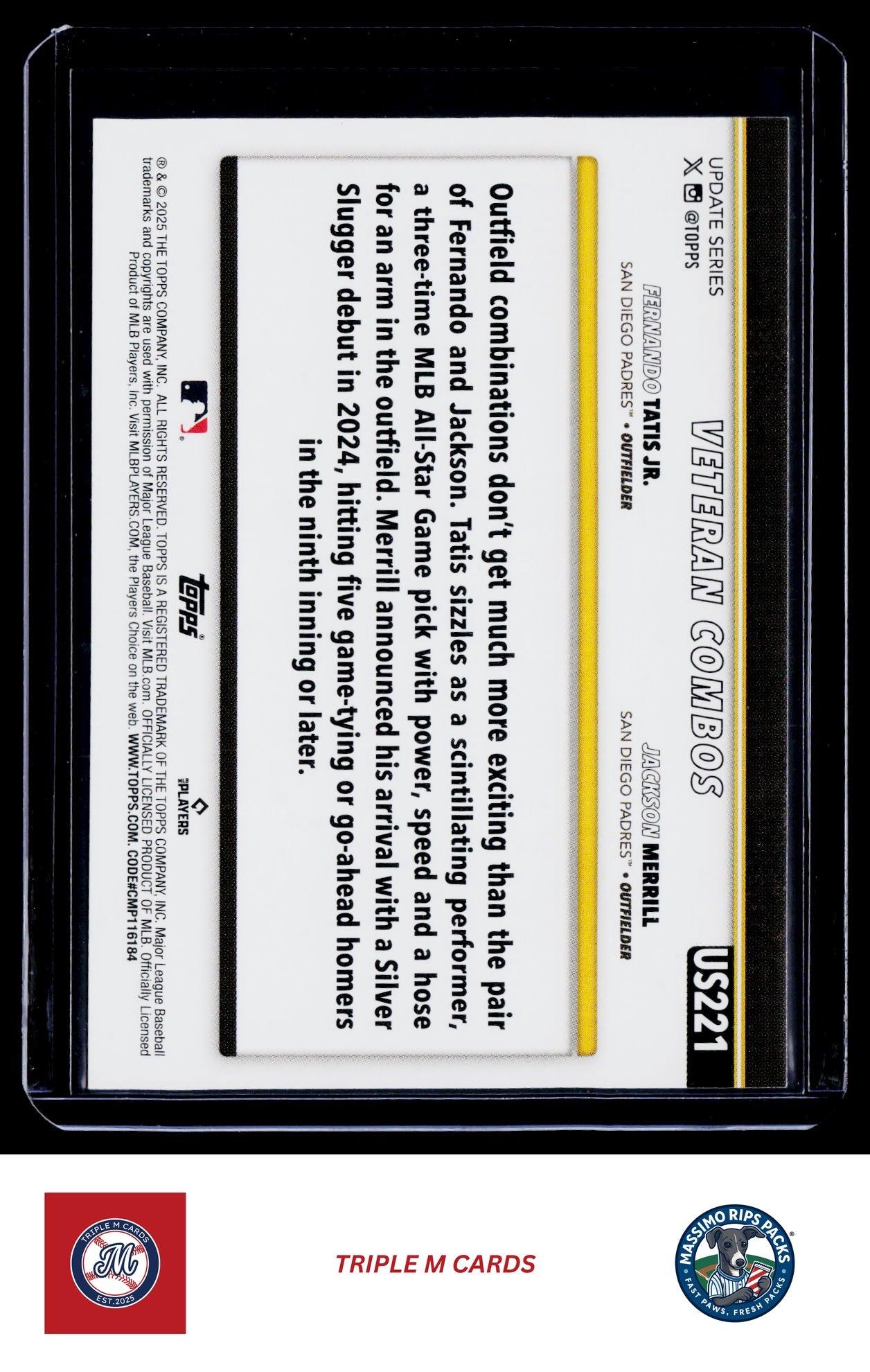 2025 Topps Update #US221 Cool Customers (Jackson Merrill / Fernando Tatis Jr.)