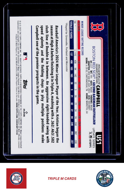 2025 Topps Update #US1 Kristian Campbell
