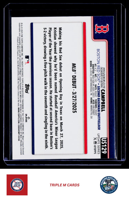 2025 Topps Update #US129 Kristian Campbell