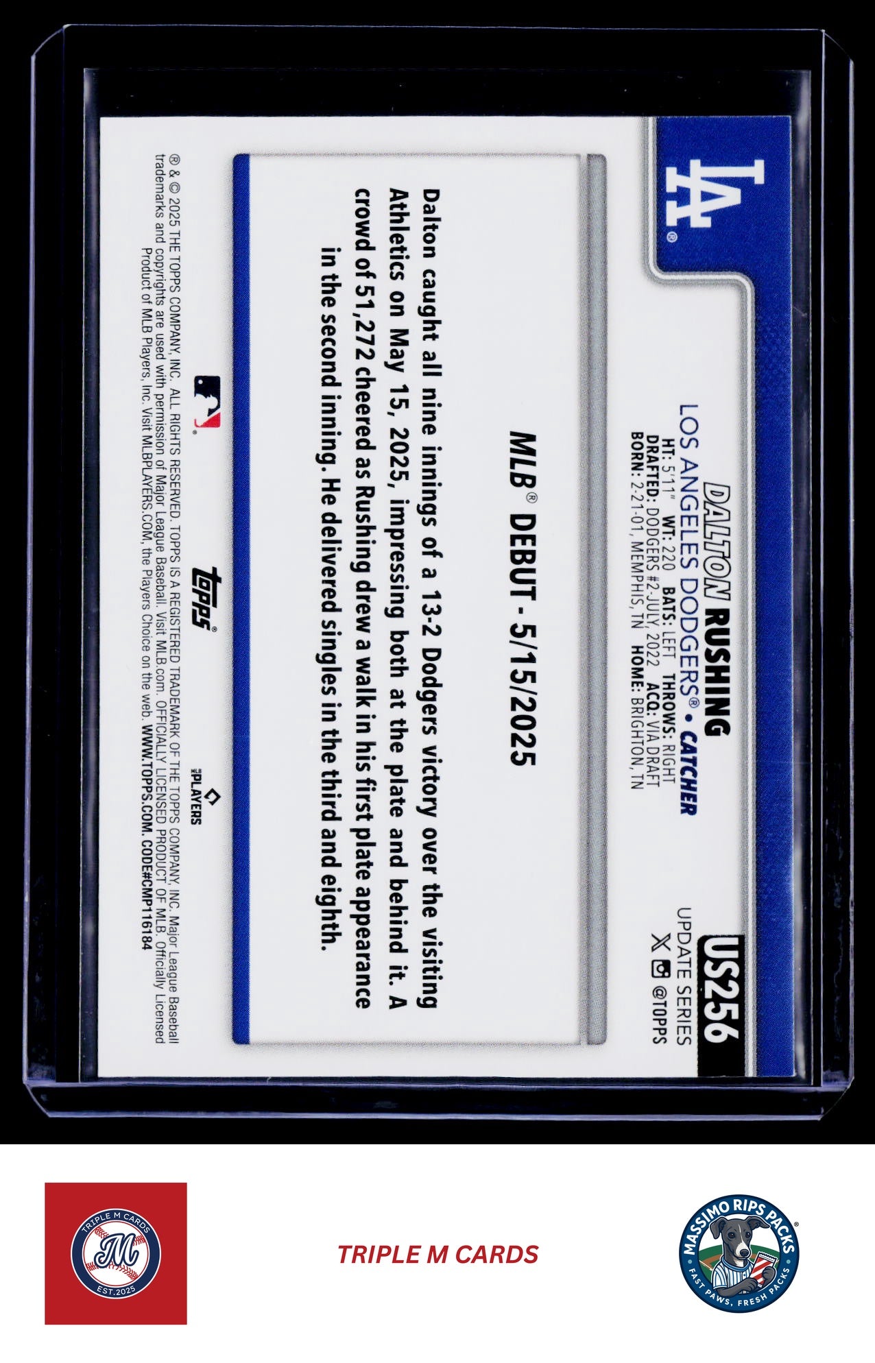 2025 Topps Update #US38 Dalton Rushing