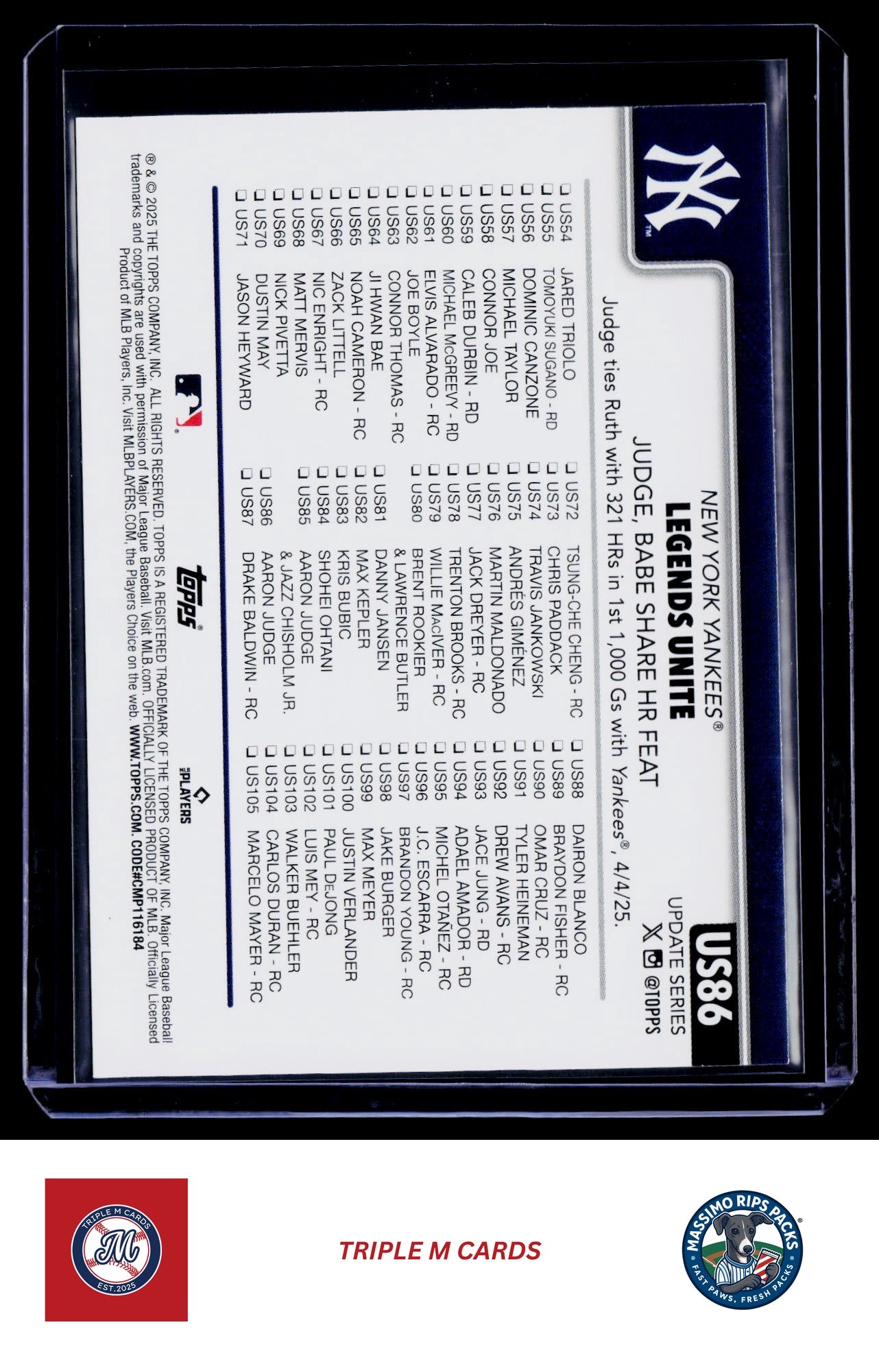 2025 Topps Update #US86 Legends Unite
