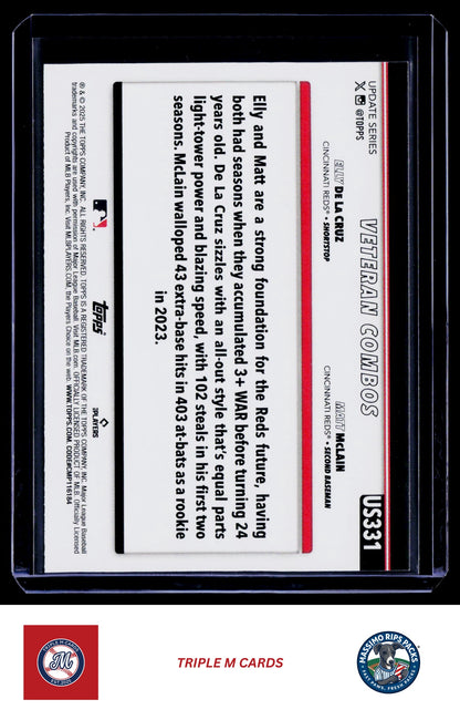 2025 Topps Update #US331 Elly De La Cruz / Matt McLain Rainbow Foil