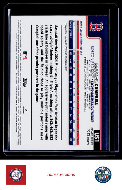 2025 Topps Update #US1 Kristian Campbell