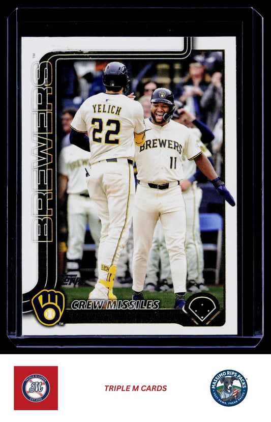 2025 Topps Update #US233 Crew Missiles (Christian Yelich / Jackson Chourio)