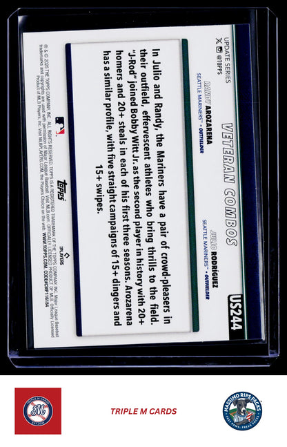 2025 Topps Update #US244 Julio Rodríguez / Randy Arozarena Sandglitter