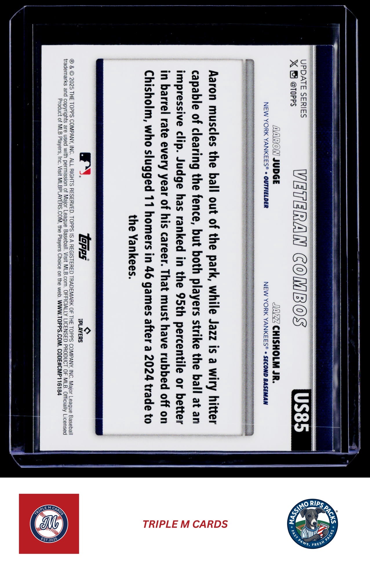 2025 Topps Update #US85 City Boys! (Aaron Judge / Jazz Chisholm Jr.)