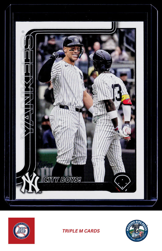 2025 Topps Update #US85 City Boys! (Aaron Judge / Jazz Chisholm Jr.)