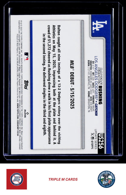 2025 Topps Update #US256 Dalton Rushing