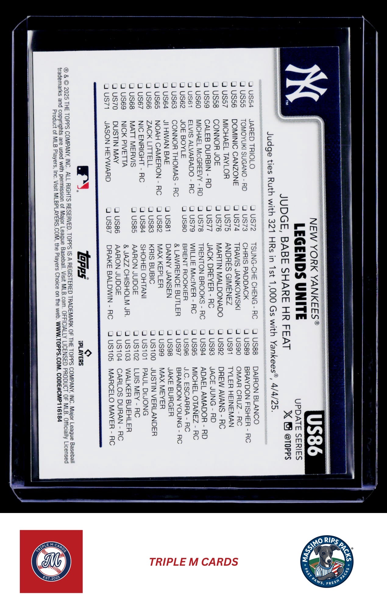 2025 Topps Update #US86 Legends Unite