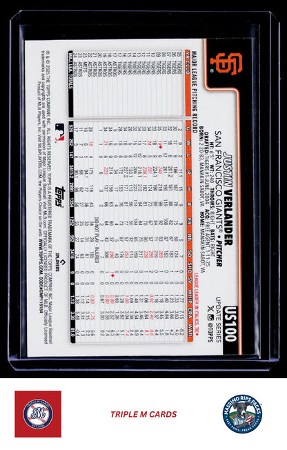 2025 Topps Update #US100 Justin Verlander