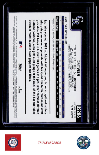 2025 Topps Update #US286 Zac Veen