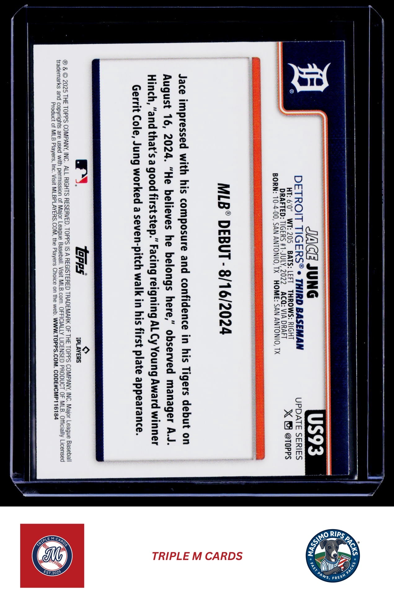 2025 Topps Update #US93 Jace Jung
