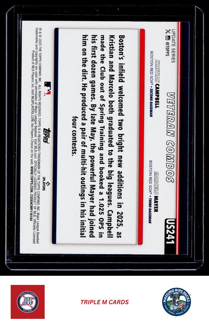 2025 Topps Update #US241 Beantown Boys (Marcelo Mayer / Kristian Campbell)