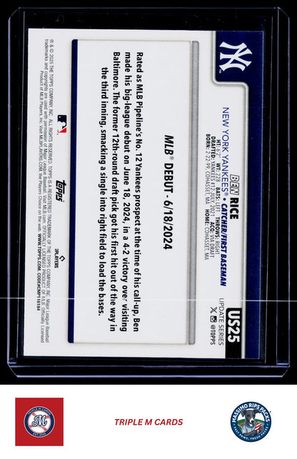 2025 Topps Update #US25 Ben Rice