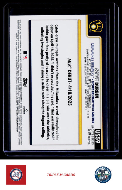 2025 Topps Update #US59 Caleb Durbin