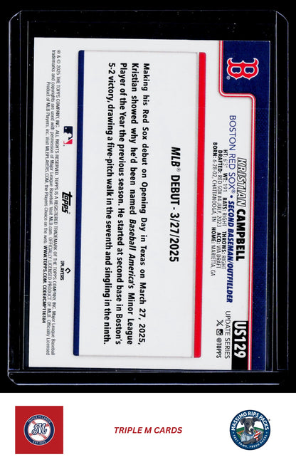 2025 Topps Update #US129 Kristian Campbell
