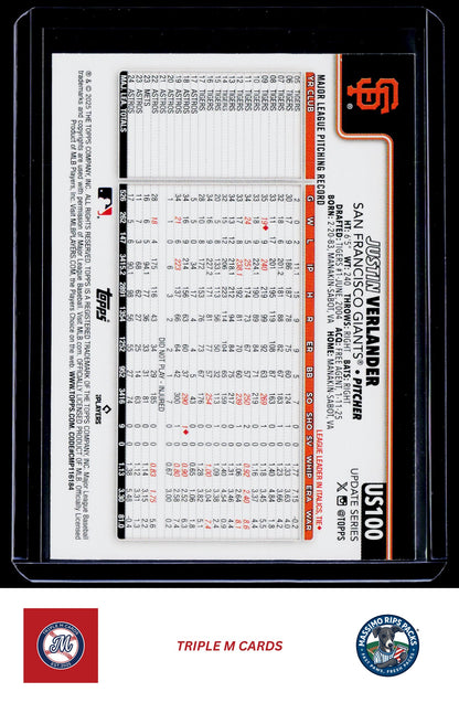 2025 Topps Update #US100 Justin Verlander