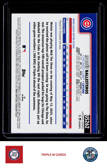 2025 Topps Update #US262 Moisés Ballesteros
