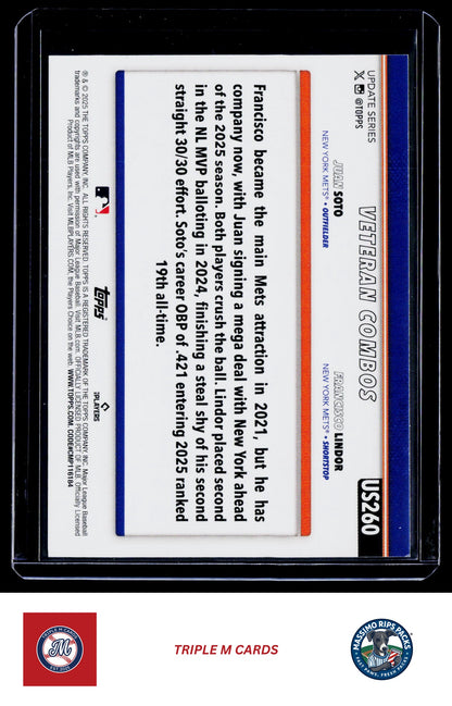 2025 Topps Update #US260 Star-Studded (Francisco Lindor / Juan Soto)