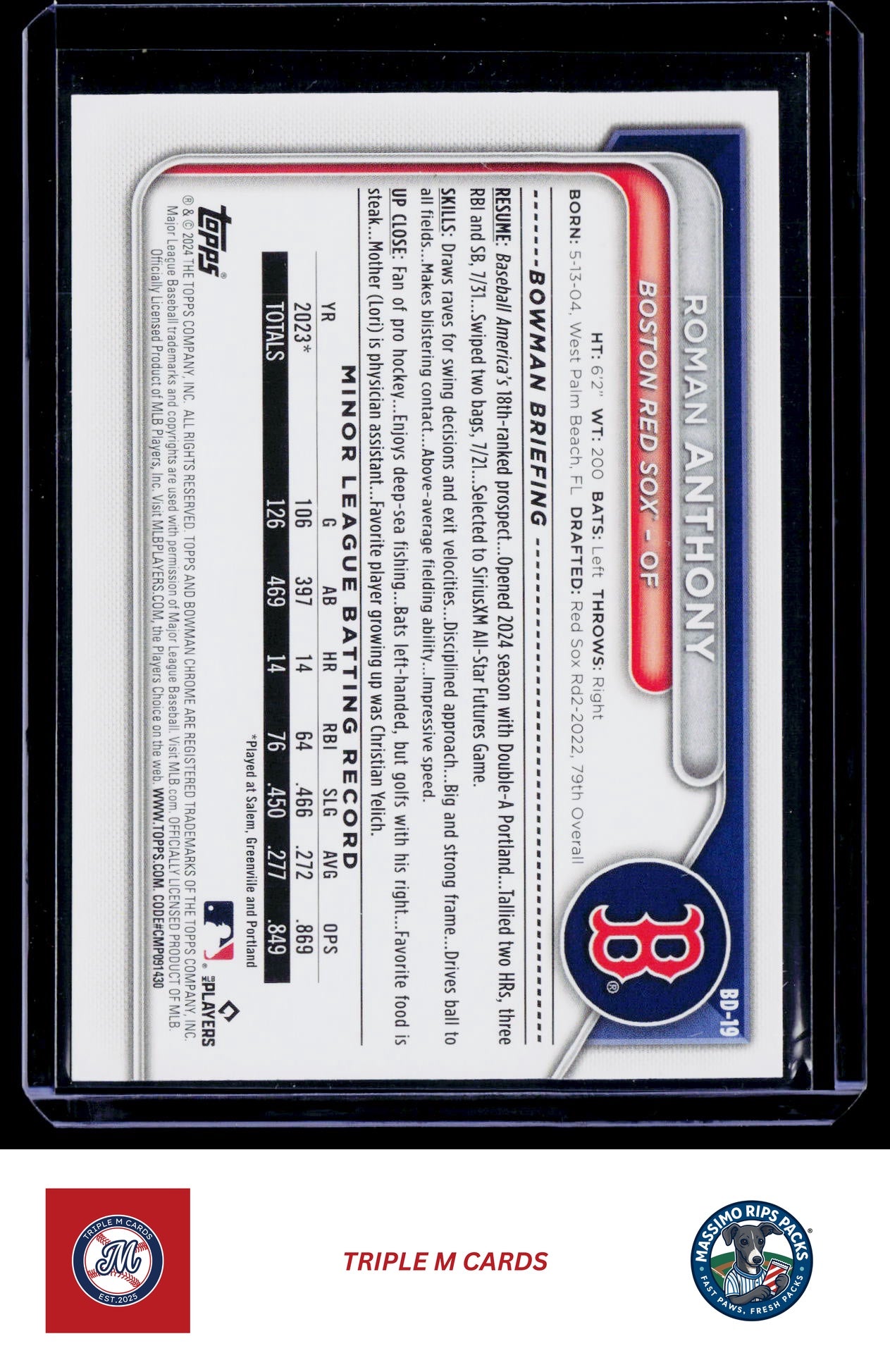 2024 Bowman Draft #BD-19 Roman Anthony