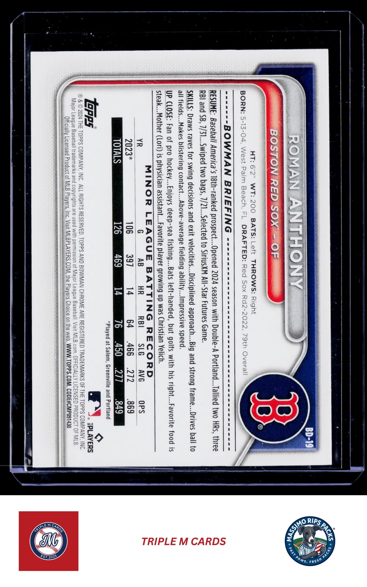 2024 Bowman Draft #BD-19 Roman Anthony