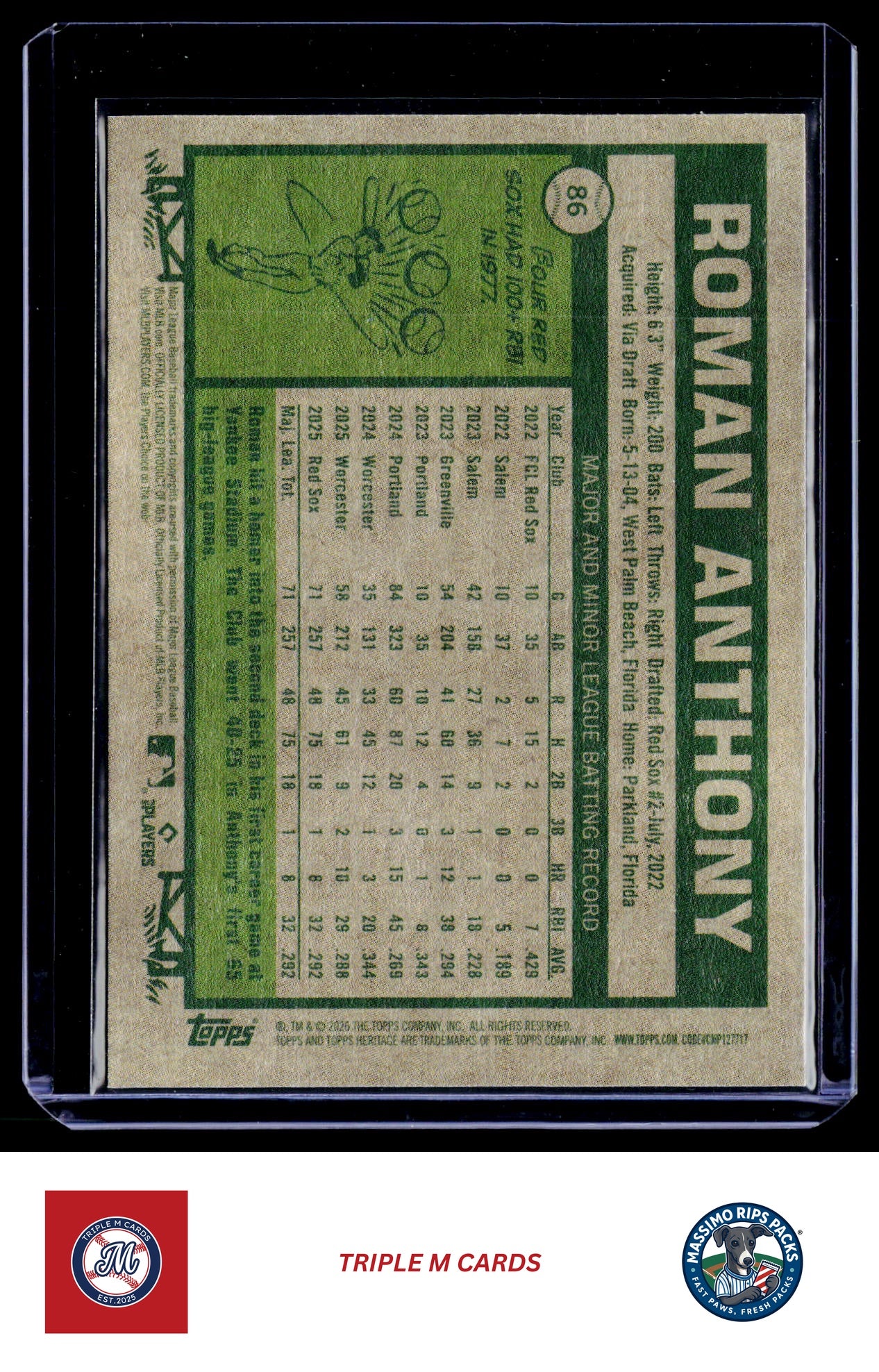 2026 Topps Heritage #86 Roman Anthony