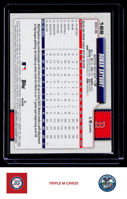 2026 Topps #189 Roman Anthony