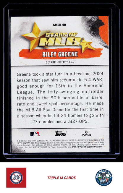 2025 Topps #SMLB-40 Riley Greene Stars of MLB