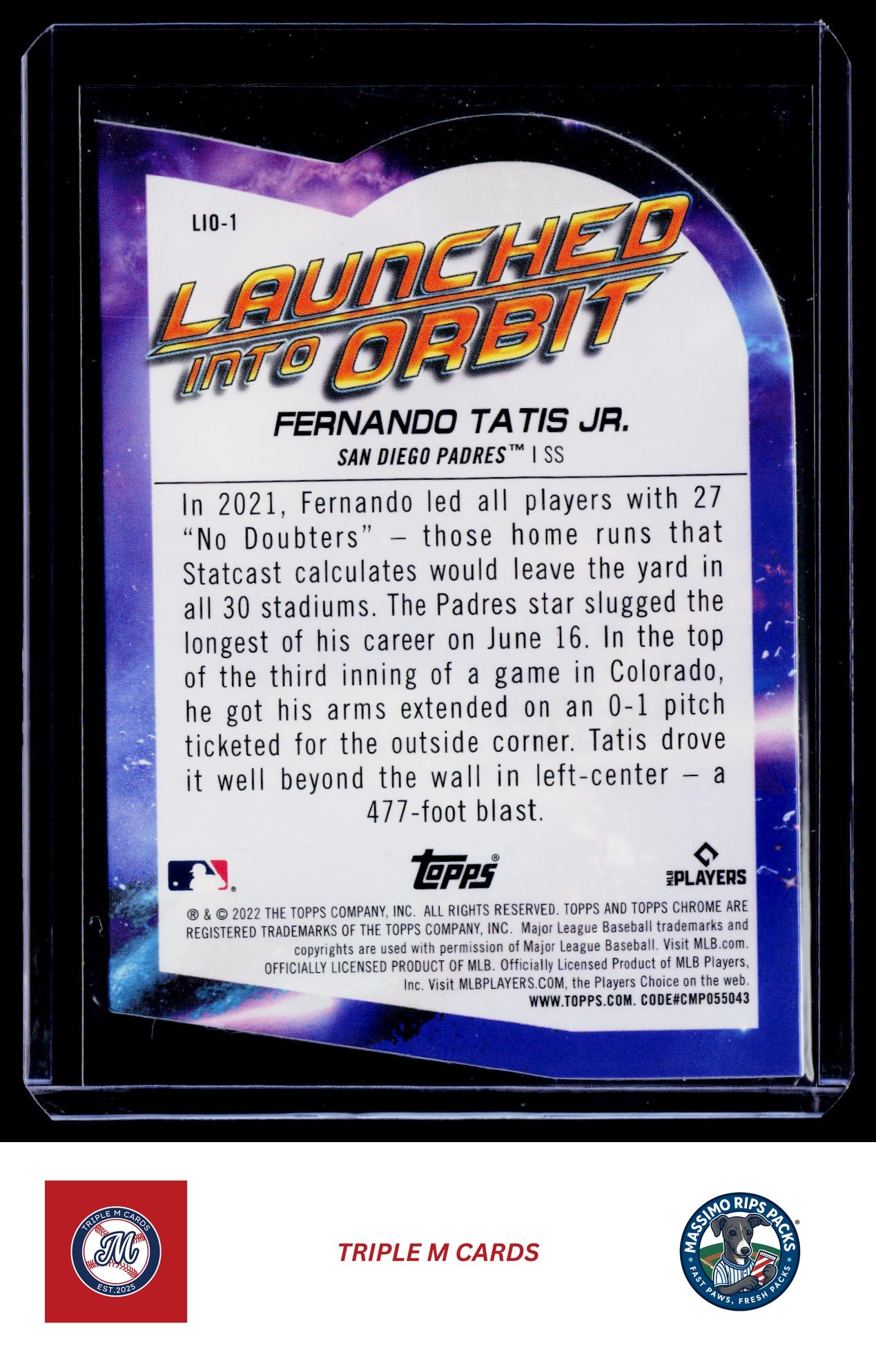 2022 Topps Chrome Cosmic #LIO-1 Fernando Tatis Jr. Launched Into Orbit