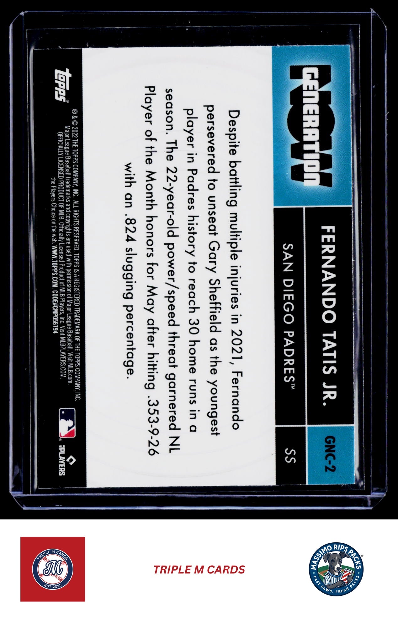 2022 Topps #GN-2 Fernando Tatis Jr. Generation Now