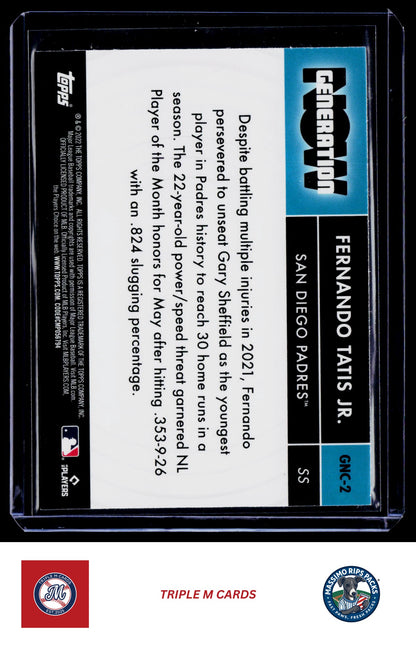 2022 Topps #GN-2 Fernando Tatis Jr. Generation Now