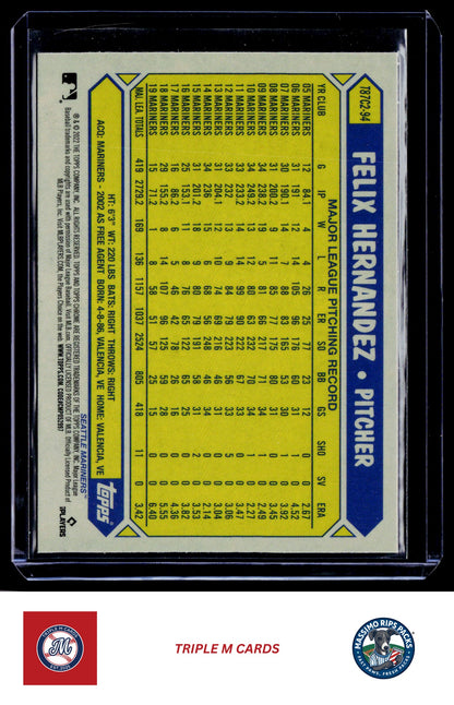 2022 Topps #T87C2-94 Felix Hernandez