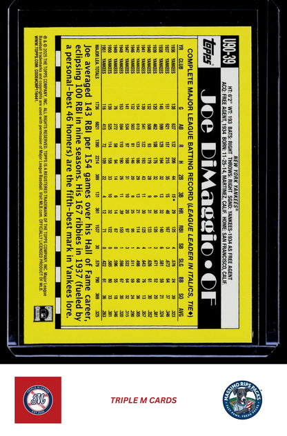 2025 Topps Update #U90-39 Joe DiMaggio 1990 Topps Baseball 35th Anniversary