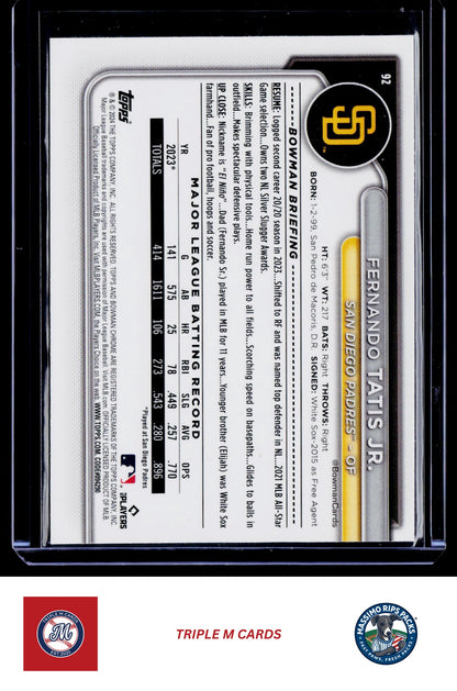 2024 Bowman Chrome #92 Fernando Tatis Jr. Mojo Refractors