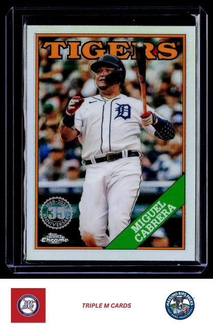 2023 Topps Chrome #88BC-4 Miguel Cabrera 1988 Topps Baseball 35th Anniversary