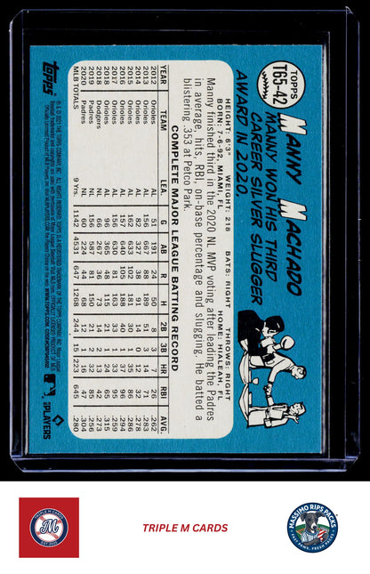 2021 Topps #T65-42 Manny Machado 1965 Topps Redux