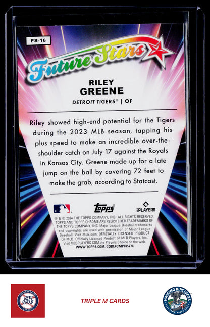 2024 Topps Chrome #FS-16 Riley Greene Future Stars