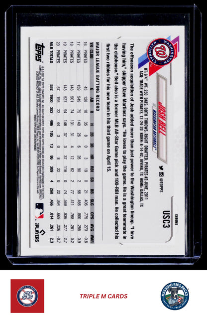 2021 Topps Chrome Update #USC3 Josh Bell Purple Refractor