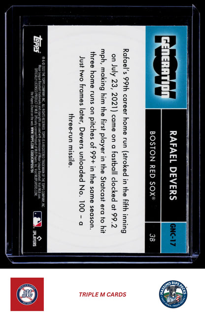 2022 Topps Chrome Update #GNC-17 Rafael Devers Generation Now Chrome