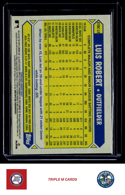 2022 Topps Chrome #87BC-12 Luis Robert 1987 Topps Baseball 35th Anniversary