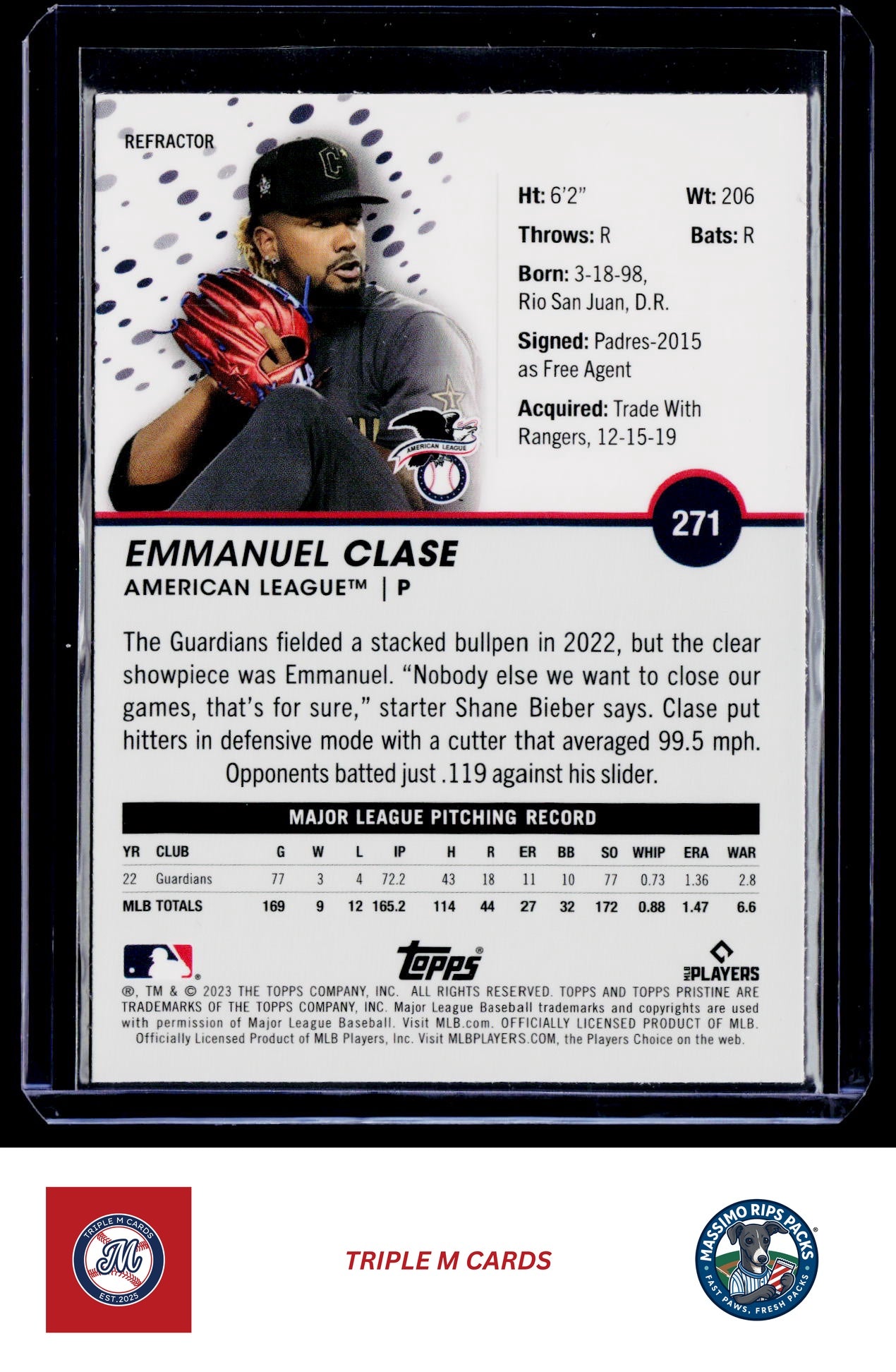 2023 Topps Pristine #271 Emmanuel Clase Refractor