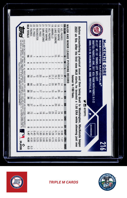 2023 Topps Chrome #216 MacKenzie Gore Pink Refractors