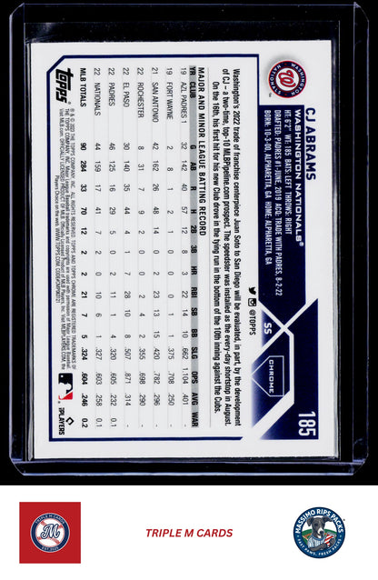 2023 Topps Chrome #185 CJ Abrams Pink Refractors