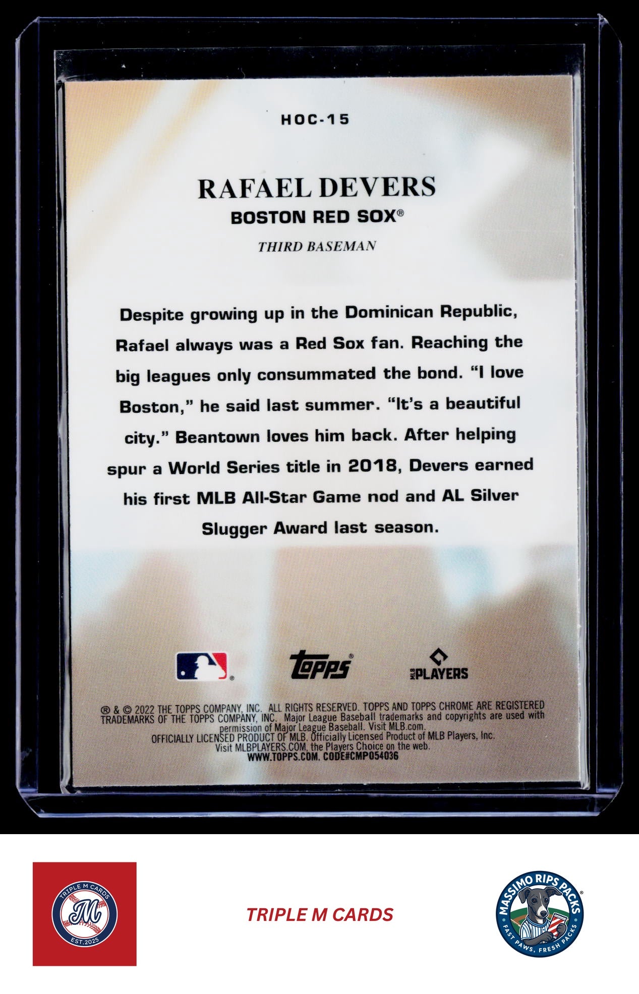 2022 Topps Chrome #HOC-15 Rafael Devers Heart of the City