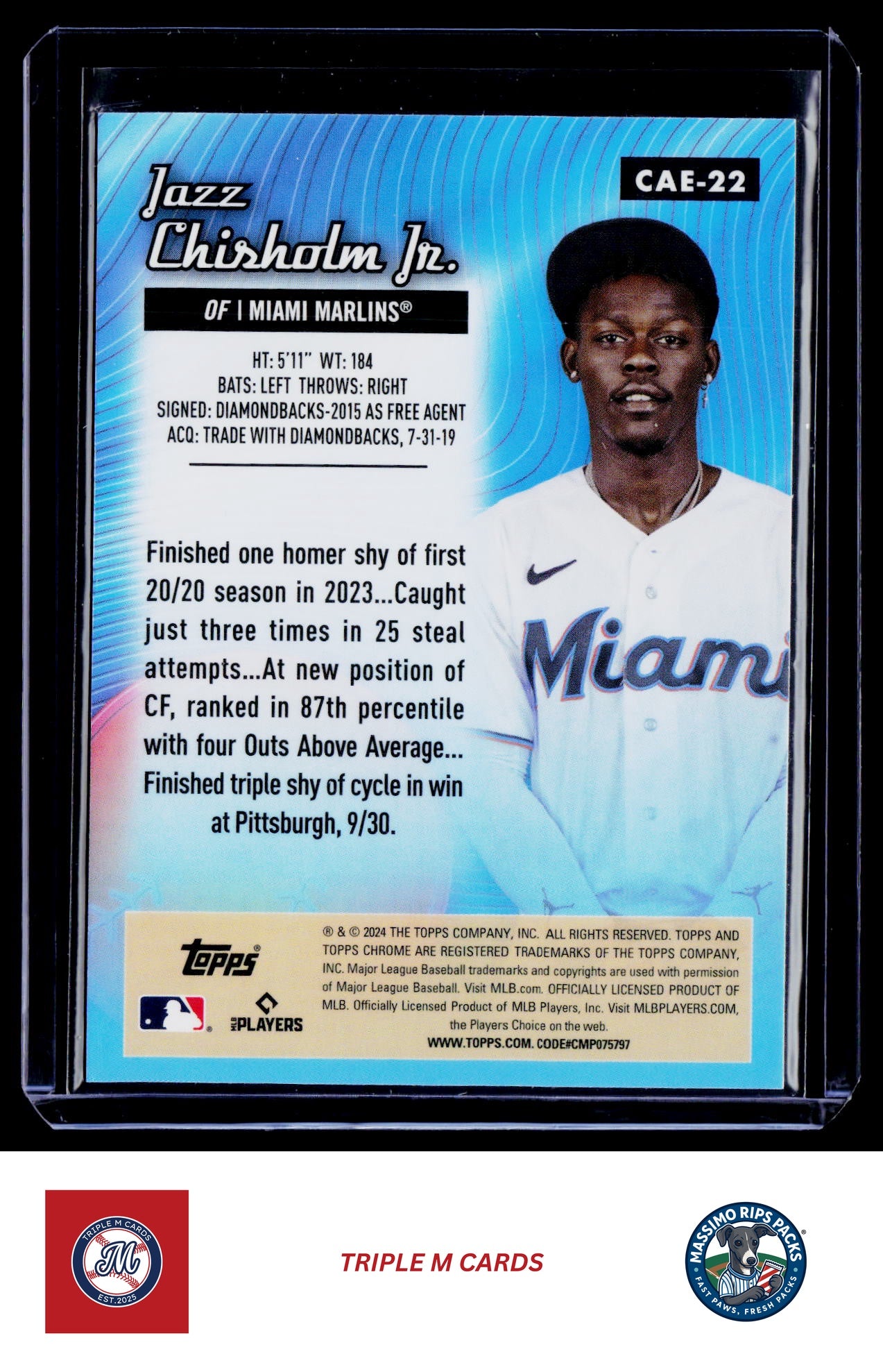 2024 Topps Chrome #CAE-22 Jazz Chisholm Jr. Chrome All-Etch