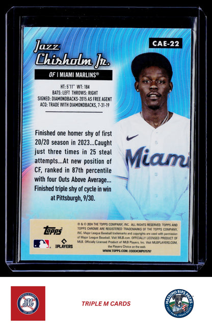 2024 Topps Chrome #CAE-22 Jazz Chisholm Jr. Chrome All-Etch