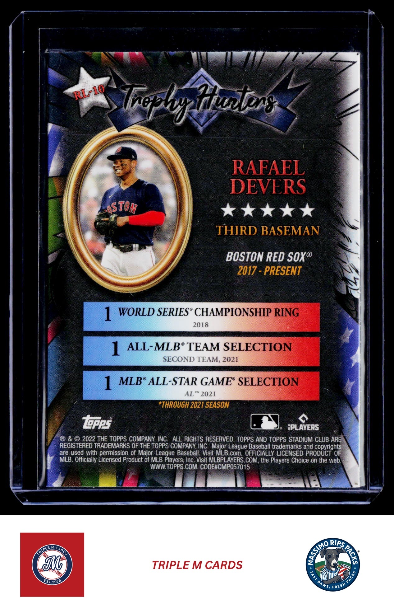 2022 Stadium Club Chrome #RL-10 Rafael Devers Trophy Hunters