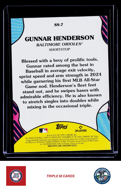 2025 Topps #SS-7 Gunnar Henderson Summer Superstars